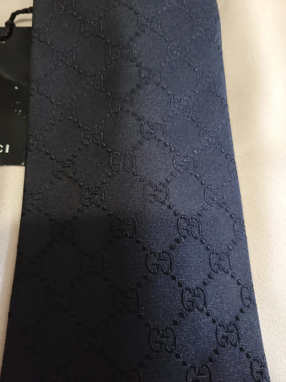 NWT Authentic Gucci Black GG Pattern Silk Tie | Gift Ready